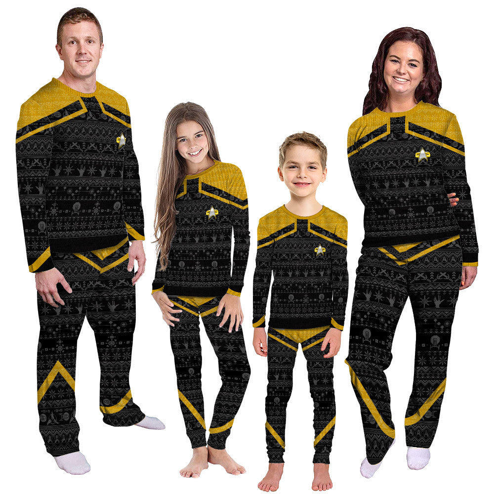 Gearhumans 3D S.T Picard 2020 Yellow Ugly Christmas Custom Pajamas Set 1 Gearhumans 3D S.T Picard 2020 Yellow Ugly Christmas Custom Pajamas Set