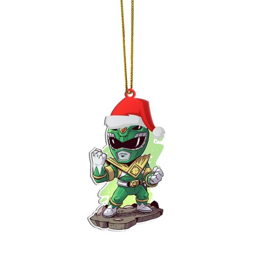 Gearhumans 3D Chibi Mighty Morphin Green Power Ranger Custom Christmas Ornament 1 Gearhumans 3D Chibi Mighty Morphin Green Power Ranger Custom Christmas Ornament