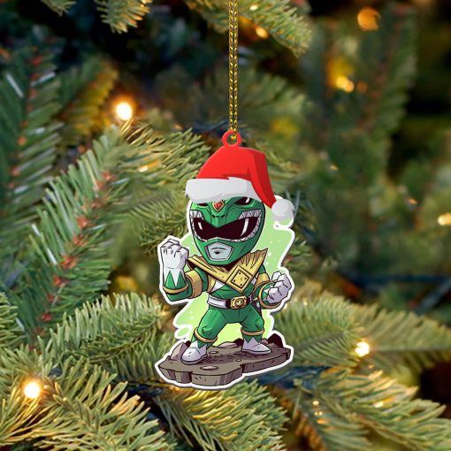 Gearhumans 3D Chibi Mighty Morphin Green Power Ranger Custom Christmas Ornament 9 Gearhumans 3D Chibi Mighty Morphin Green Power Ranger Custom Christmas Ornament - Image 9