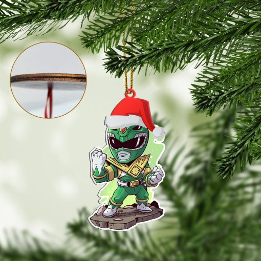 Gearhumans 3D Chibi Mighty Morphin Green Power Ranger Custom Christmas Ornament 8 Gearhumans 3D Chibi Mighty Morphin Green Power Ranger Custom Christmas Ornament - Image 8