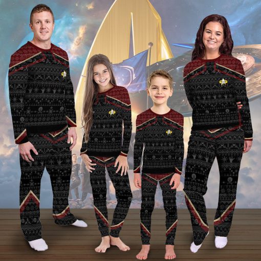 Gearhumans 3D S.T Picard 2020 Red Ugly Christmas Custom Pajamas Set - Image 6