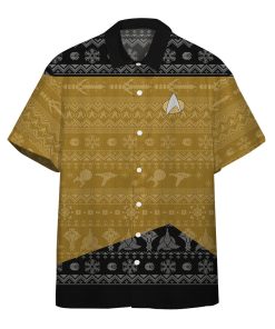 Gearhumans 3D S.T The Next Generation 1987 Yellow Ugly Christmas Custom Hawaii Shirt
