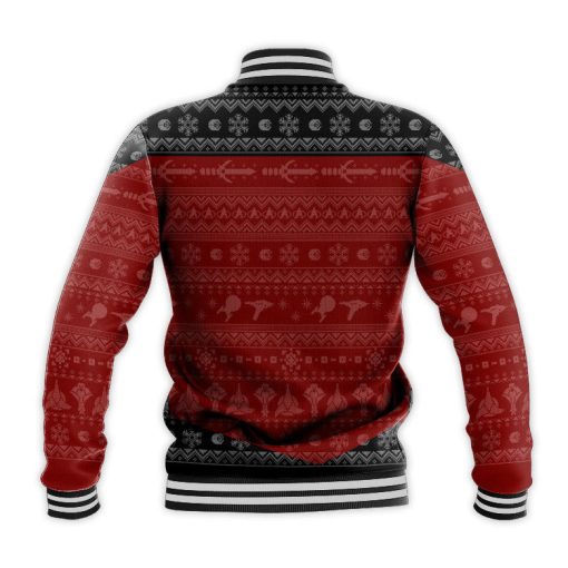 Gearhumans 3D S.T The Next Generation 1987 Red Ugly Christmas Custom Name Baseball Jacket
