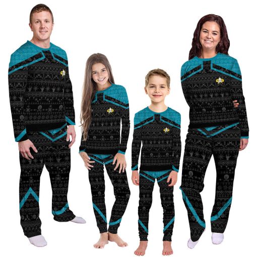 Gearhumans 3D S.T Picard 2020 Blue Ugly Christmas CustomPajamas Set 1 Gearhumans 3D S.T Picard 2020 Blue Ugly Christmas CustomPajamas Set