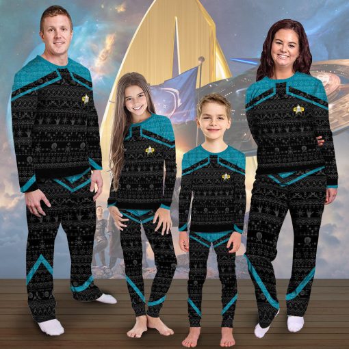 Gearhumans 3D S.T Picard 2020 Blue Ugly Christmas CustomPajamas Set 6 Gearhumans 3D S.T Picard 2020 Blue Ugly Christmas CustomPajamas Set - Image 6
