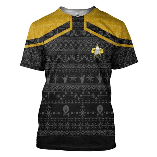 Gearhumans 3D S.T Picard 2020 Yellow Ugly Christmas Custom Hoodie Tshirt Apparel - Image 2
