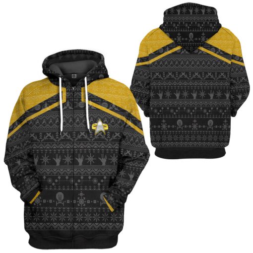 Gearhumans 3D S.T Picard 2020 Yellow Ugly Christmas Custom Hoodie Tshirt Apparel - Image 10