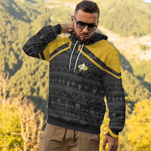 Gearhumans 3D S.T Picard 2020 Yellow Ugly Christmas Custom Hoodie Tshirt Apparel - Image 15