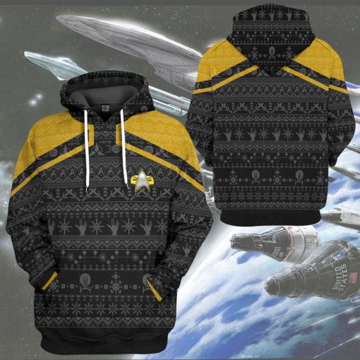 Gearhumans 3D S.T Picard 2020 Yellow Ugly Christmas Custom Hoodie Tshirt Apparel - Image 9