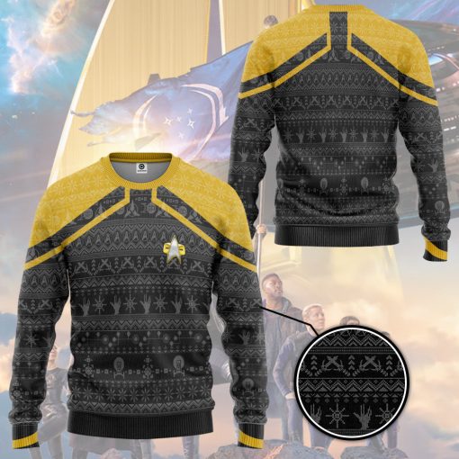 Gearhumans 3D S.T Picard 2020 Yellow Ugly Christmas Custom Hoodie Tshirt Apparel - Image 13