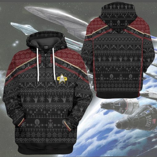 Gearhumans 3D S.T Picard 2020 Red Ugly Christmas Custom Hoodie Tshirt Apparel 10 Gearhumans 3D S.T Picard 2020 Red Ugly Christmas Custom Hoodie Tshirt Apparel - Image 10