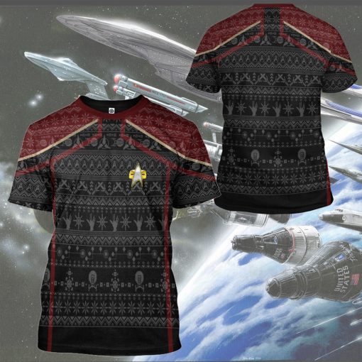 Gearhumans 3D S.T Picard 2020 Red Ugly Christmas Custom Hoodie Tshirt Apparel 6 Gearhumans 3D S.T Picard 2020 Red Ugly Christmas Custom Hoodie Tshirt Apparel - Image 6