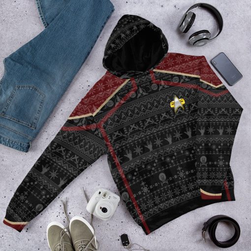 Gearhumans 3D S.T Picard 2020 Red Ugly Christmas Custom Hoodie Tshirt Apparel 13 Gearhumans 3D S.T Picard 2020 Red Ugly Christmas Custom Hoodie Tshirt Apparel - Image 13