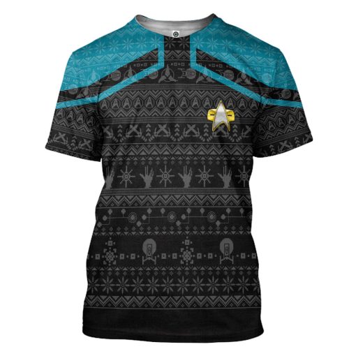 Gearhumans 3D S.T Picard 2020 Blue Ugly Christmas Custom Hoodie Tshirt Apparel 3 Gearhumans 3D S.T Picard 2020 Blue Ugly Christmas Custom Hoodie Tshirt Apparel - Image 3