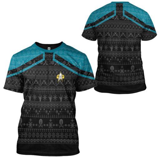 Gearhumans 3D S.T Picard 2020 Blue Ugly Christmas Custom Hoodie Tshirt Apparel 5 Gearhumans 3D S.T Picard 2020 Blue Ugly Christmas Custom Hoodie Tshirt Apparel - Image 5