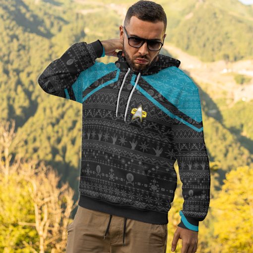 Gearhumans 3D S.T Picard 2020 Blue Ugly Christmas Custom Hoodie Tshirt Apparel 14 Gearhumans 3D S.T Picard 2020 Blue Ugly Christmas Custom Hoodie Tshirt Apparel - Image 14