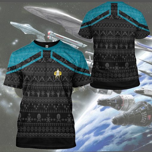 Gearhumans 3D S.T Picard 2020 Blue Ugly Christmas Custom Hoodie Tshirt Apparel 6 Gearhumans 3D S.T Picard 2020 Blue Ugly Christmas Custom Hoodie Tshirt Apparel - Image 6