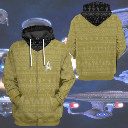 Gearhumans 3D S.T The Original Series 1966 1969 Yellow Ugly Christmas Custom Hoodie Tshirt Apparel - Image 9