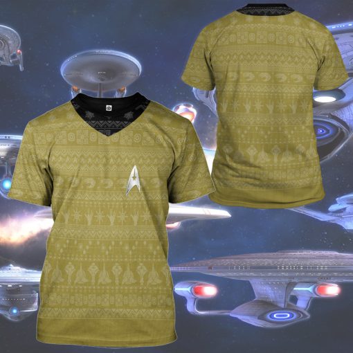 Gearhumans 3D S.T The Original Series 1966 1969 Yellow Ugly Christmas Custom Hoodie Tshirt Apparel - Image 11