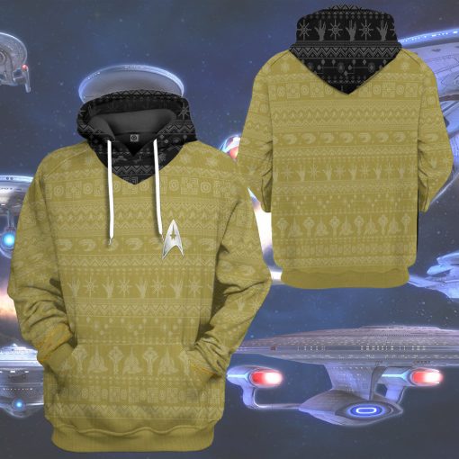 Gearhumans 3D S.T The Original Series 1966 1969 Yellow Ugly Christmas Custom Hoodie Tshirt Apparel - Image 13