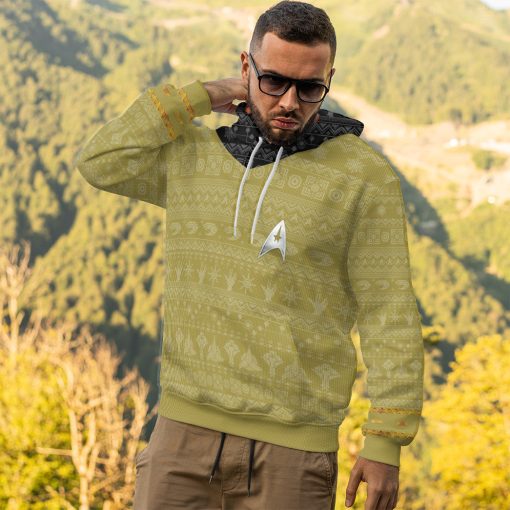 Gearhumans 3D S.T The Original Series 1966 1969 Yellow Ugly Christmas Custom Hoodie Tshirt Apparel - Image 14