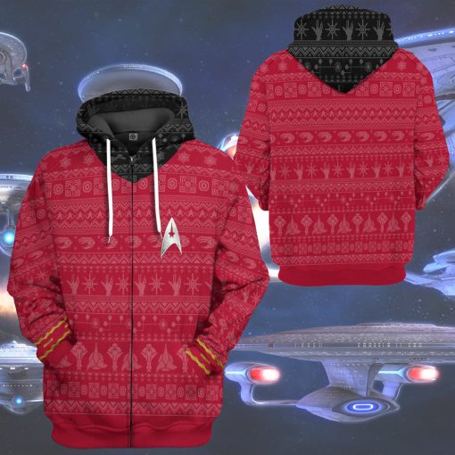 Gearhumans 3D S.T The Original Series 1966 1969 Red Ugly Christmas Custom Hoodie Tshirt Apparel - Image 11