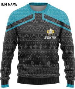 Gearhumans 3D S.T Picard 2020 Blue Ugly Christmas Custom Ugly Long Sleeve
