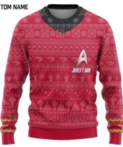 Gearhumans 3D S.T The Original Series 1966 1969 Red Ugly Christmas Custom Name Ugly Long Sleeve