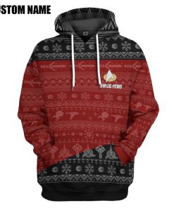 Gearhumans 3D S.T The Next Generation 1987 Red Ugly Christmas Custom Name Hoodie Tshirt Apparel