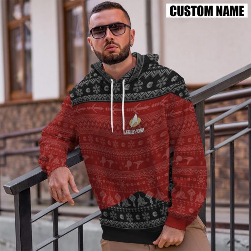 Gearhumans 3D S.T The Next Generation 1987 Red Ugly Christmas Custom Name Hoodie Tshirt Apparel - Image 11