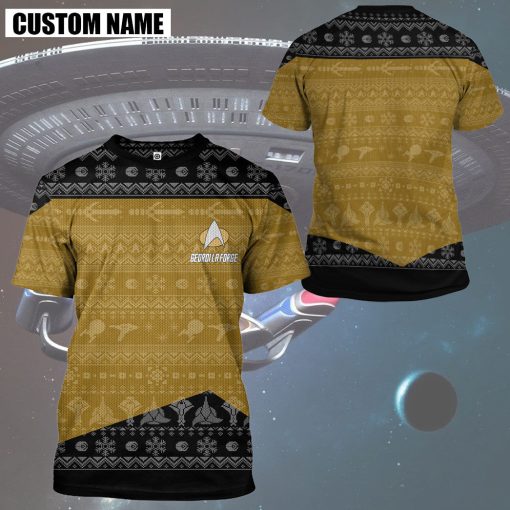 Gearhumans 3D S.T The Next Generation 1987 Yellow Ugly Christmas Custom Name Hoodie Tshirt Apparel - Image 15