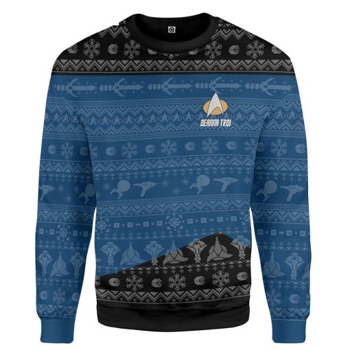 Gearhumans 3D S.T The Next Generation 1987 Blue Ugly Christmas Custom Name Hoodie Tshirt Apparel 16 Gearhumans 3D S.T The Next Generation 1987 Blue Ugly Christmas Custom Name Hoodie Tshirt Apparel - Image 16