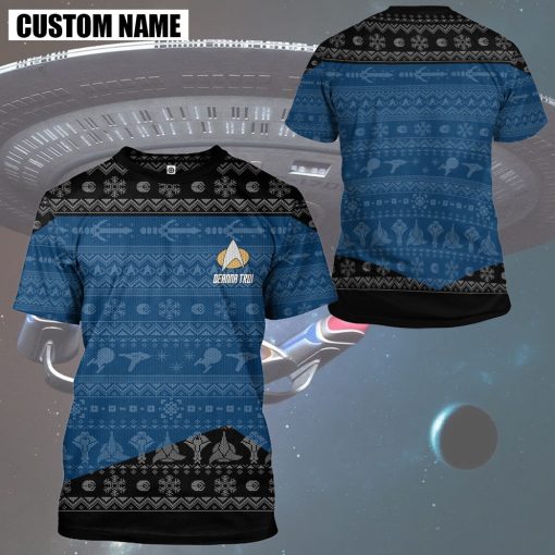 Gearhumans 3D S.T The Next Generation 1987 Blue Ugly Christmas Custom Name Hoodie Tshirt Apparel 11 Gearhumans 3D S.T The Next Generation 1987 Blue Ugly Christmas Custom Name Hoodie Tshirt Apparel - Image 11