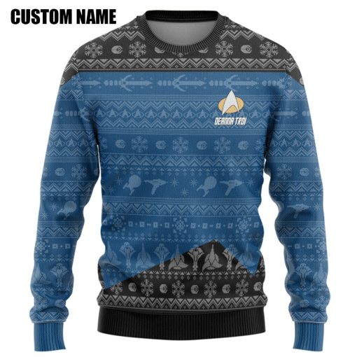 Gearhumans 3D S.T The Next Generation 1987 Blue Ugly Christmas Custom Name Hoodie Tshirt Apparel 8 Gearhumans 3D S.T The Next Generation 1987 Blue Ugly Christmas Custom Name Hoodie Tshirt Apparel - Image 8