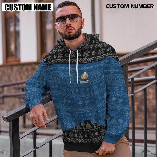 Gearhumans 3D S.T The Next Generation 1987 Blue Ugly Christmas Custom Name Hoodie Tshirt Apparel 12 Gearhumans 3D S.T The Next Generation 1987 Blue Ugly Christmas Custom Name Hoodie Tshirt Apparel - Image 12
