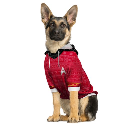 Gearhumans 3D S.T The Original Series 1966 1969 Red Ugly Christmas Custom Pet Hoodie