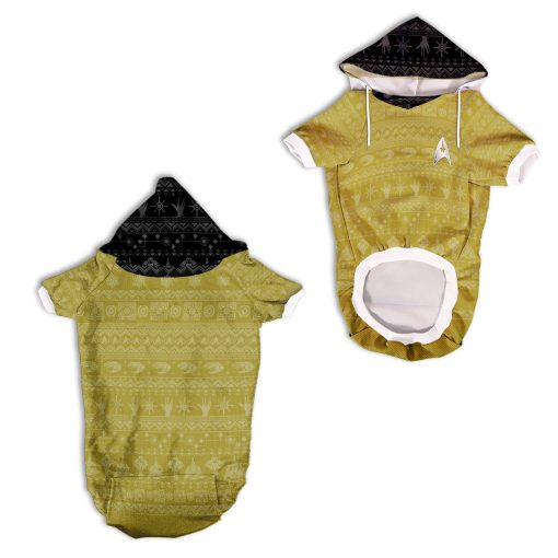 Gearhumans 3D S.T The Original Series 1966 1969 Yellow Ugly Christmas Custom Pet Hoodie - Image 3