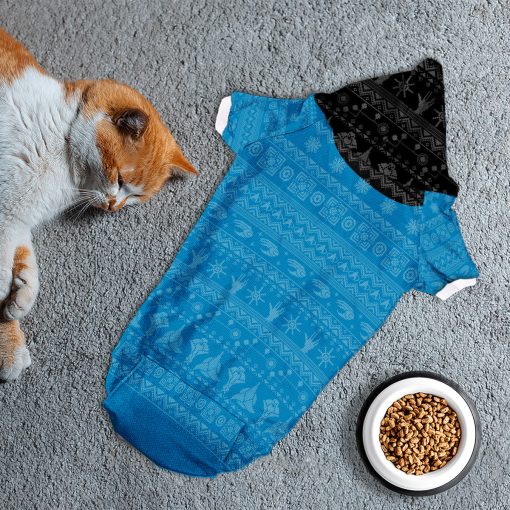 Gearhumans 3D S.T The Original Series 1966 1969 Blue Ugly Christmas Custom Pet Hoodie - Image 5