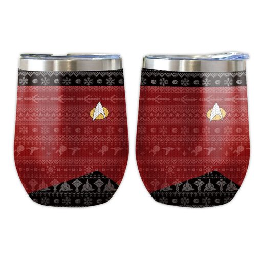 Gearhumans 3D S.T The Next Generation 1987 Red Ugly Christmas Custom Design Vacuum Insulated Tumblers - Image 5