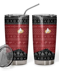 Gearhumans 3D S.T The Next Generation 1987 Red Ugly Christmas Custom Design Vacuum Insulated Tumblers