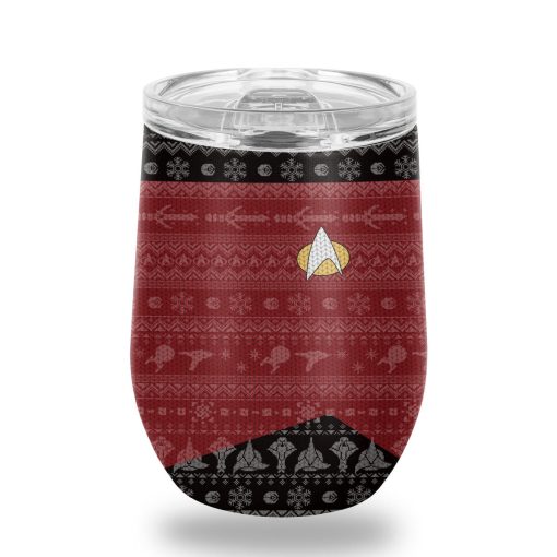 Gearhumans 3D S.T The Next Generation 1987 Red Ugly Christmas Custom Design Vacuum Insulated Tumblers - Image 6