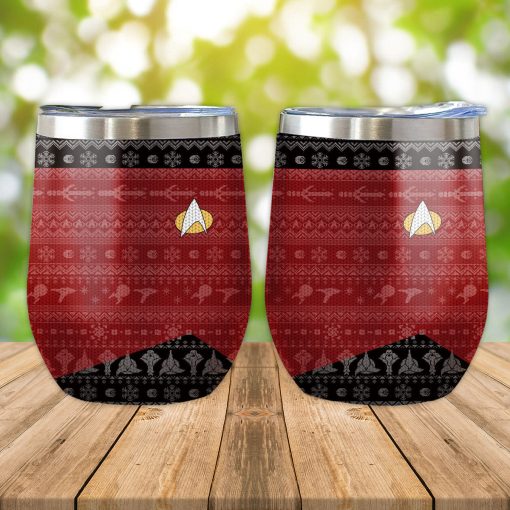 Gearhumans 3D S.T The Next Generation 1987 Red Ugly Christmas Custom Design Vacuum Insulated Tumblers - Image 7