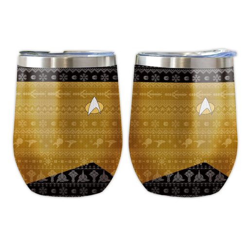 Gearhumans 3D S.T The Next Generation 1987 Yellow Ugly Christmas Custom Design Vacuum Insulated Tumblers - Image 5