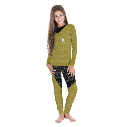 Gearhumans 3D S.T The Original Series 1966 1969 Yellow Ugly Christmas Custom Pajamas Set - Image 4