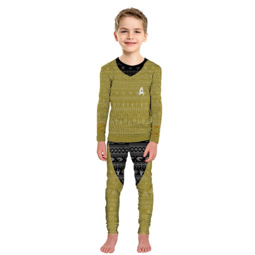 Gearhumans 3D S.T The Original Series 1966 1969 Yellow Ugly Christmas Custom Pajamas Set - Image 2