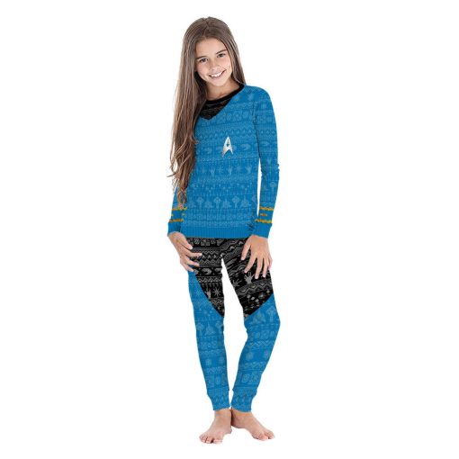 Gearhumans 3D S.T The Original Series 1966 1969 Blue Ugly Christmas Custom Pajamas Set