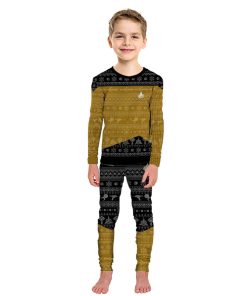 Gearhumans 3D S.T The Next Generation 1987 Yellow Ugly Christmas Custom Pajamas Set