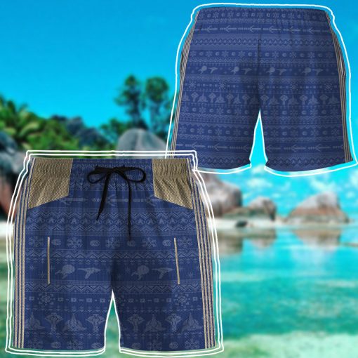 Gearhumans 3D S.T Discovery 2017 Present Ugly ChristmasCustom Men Shorts - Image 14