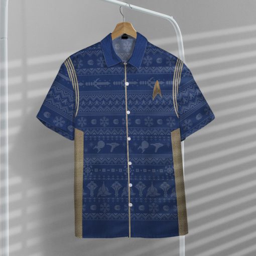Gearhumans 3D S.T Discovery 2017 Present Ugly Christmas Custom Hawaii Shirt - Image 13