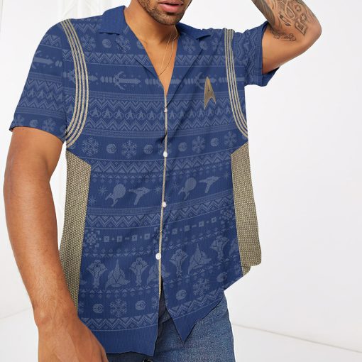 Gearhumans 3D S.T Discovery 2017 Present Ugly Christmas Custom Hawaii Shirt - Image 10